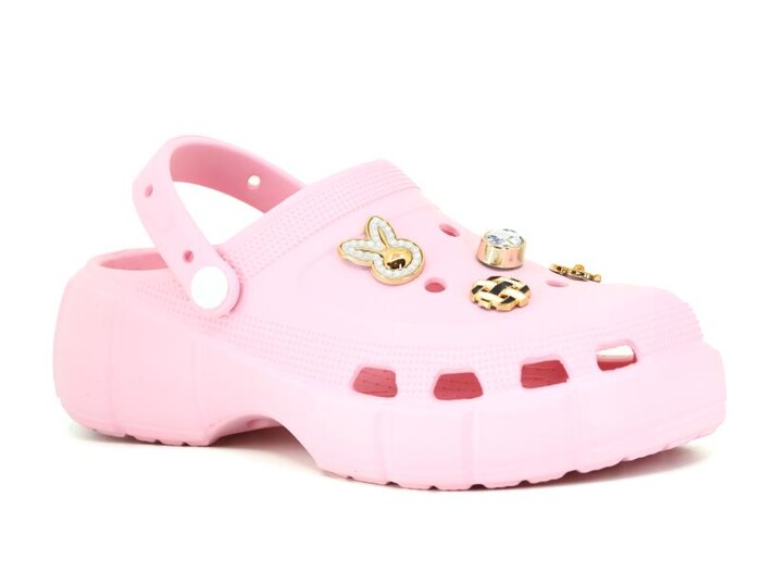 Apella Zenne E800-12 Samba Taşlı Eva Cross Terlik Açık Pembe - Apella