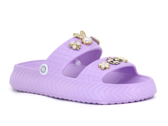 Apella Zenne E800-17 Örgülü Taşlı Lux Eva Terlik Lila 