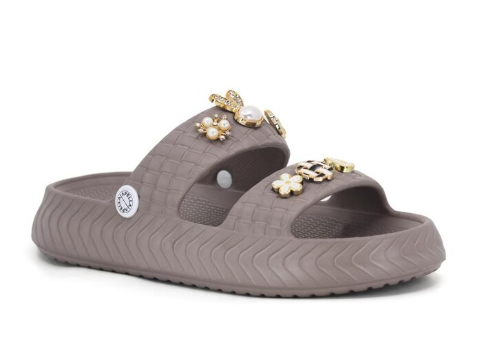 Apella Zenne E800-17 Örgülü Taşlı Lux Eva Terlik Vizon - Apella