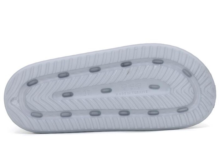 Apella Zenne E800-17 Örgülü Taşlı Lux Eva Terlik Buz Grisi - 3