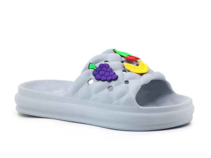 Apella Zenne E800-19 Bambu Etiketli Poşetli Lux Eva Terlik Meyveli Buz Gri - Apella