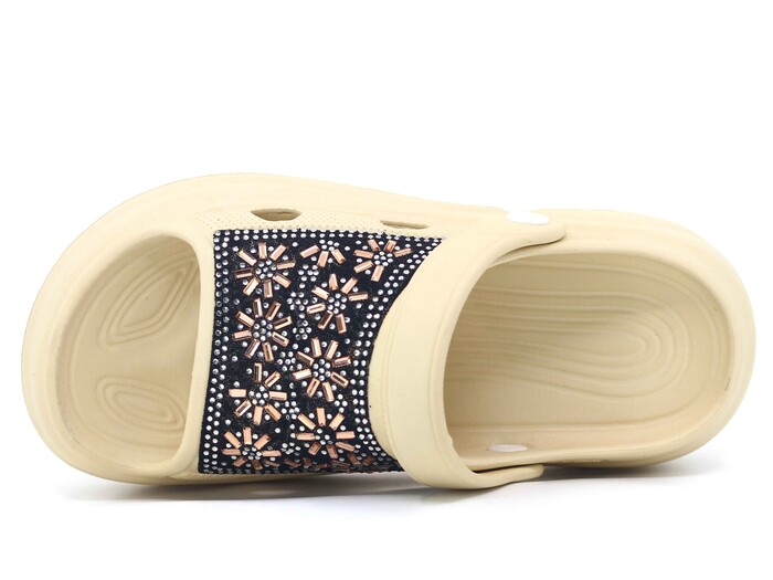 Apella Zenne E800-20-1 Kontes Lüx Taşlı Döngülü Lux Eva Terlik Bej - Apella (1)