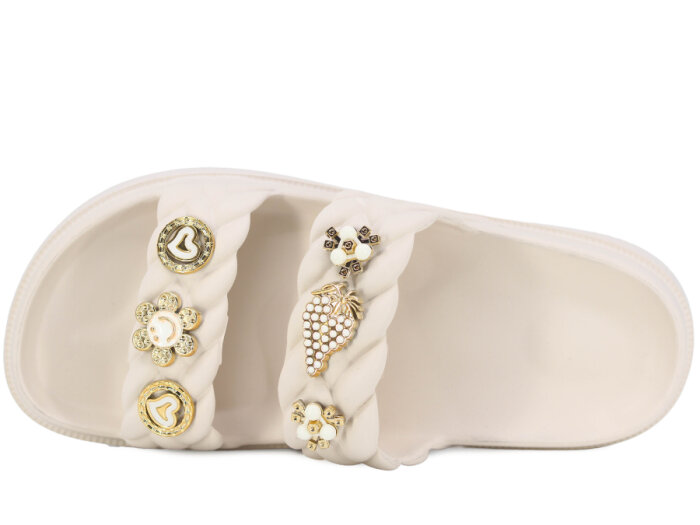 Apella Zenne E800-22 Karmen Üç Emojili Lux Eva Terlik Taşlı Bej - 2