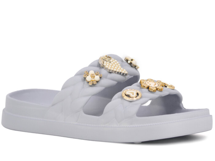 Apella Zenne E800-22 Karmen Üç Emojili Lux Eva Terlik Taşlı Buz Gri - 1