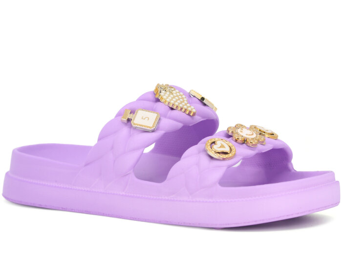 Apella Zenne E800-22 Karmen Üç Emojili Lux Eva Terlik Taşlı Lila - 1