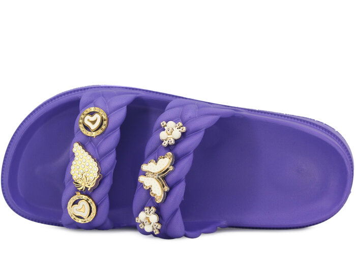 Apella Zenne E800-22 Karmen Üç Emojili Lux Eva Terlik Taşlı Mor - Apella (1)