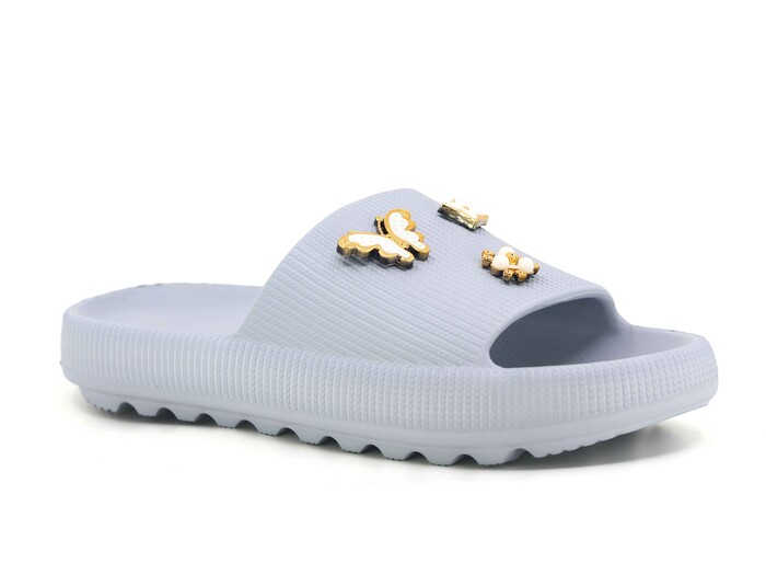 Apella Zenne E800-5 Havlu Taşlı Lux Eva Terlik Buz Grisi - Apella