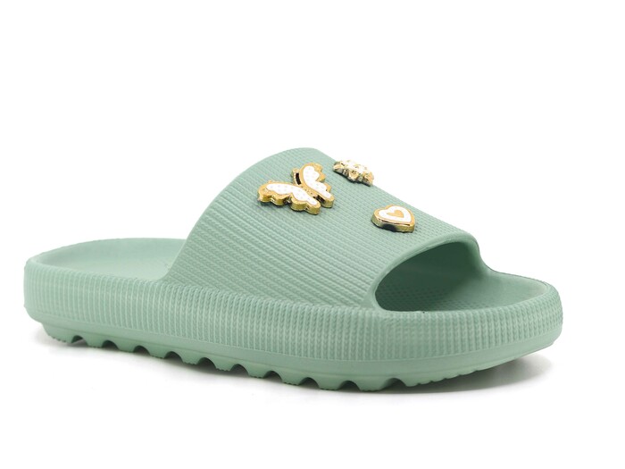 Apella Zenne E800-5 Havlu Taşlı Lux Eva Terlik Çağla Yeşili - Apella