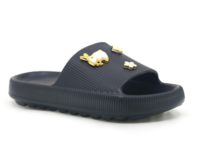 Apella Zenne E800-5 Havlu Taşlı Lux Eva Terlik Siyah - Apella