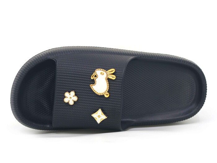 Apella Zenne E800-5 Havlu Taşlı Lux Eva Terlik Siyah - Apella (1)