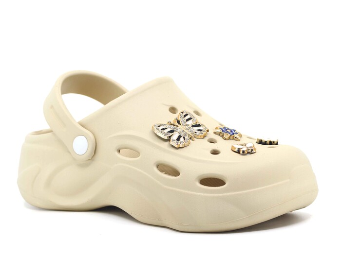 Apella Zenne E800-18 Salsa Taşlı Eva Cross Terlik Bej - 1