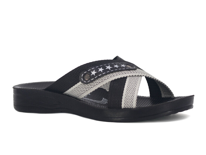 Aris Merdane 10201 Halatlı Günlük Terlik Siyah - Aris