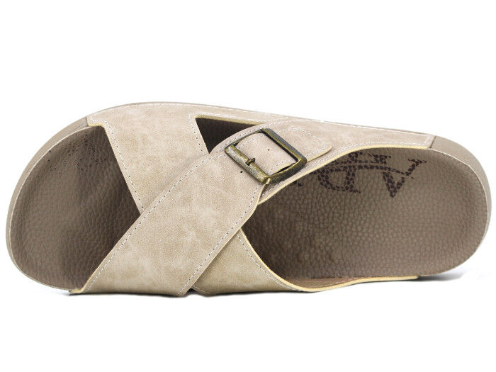 Aris Merdane 20001 Çapraz Tokalı Monta Spor Taban Kutulu Günlük Terlik Bej - Aris (1)