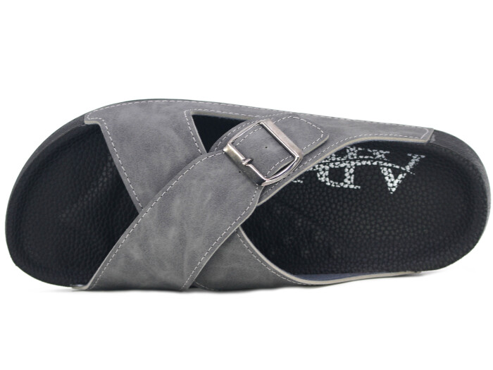 Aris Merdane 20001 Çapraz Tokalı Monta Spor Taban Kutulu Günlük Terlik Gri - Aris (1)