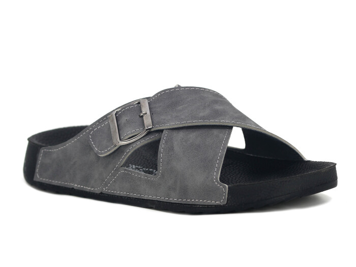 Aris Merdane 20001 Çapraz Tokalı Monta Spor Taban Kutulu Günlük Terlik Gri - Aris