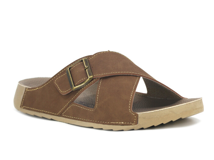 Aris Merdane 20001 Çapraz Tokalı Monta Spor Taban Kutulu Günlük Terlik Vizon - Aris