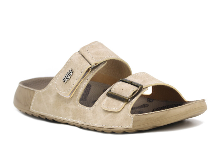 Aris Merdane 20054 Cırtlı Tokalı Monta Spor Taban Kutulu Günlük Terlik Bej - Aris