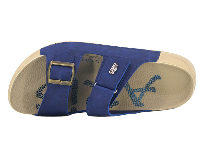 Aris Merdane 20054 Cırtlı Tokalı Monta Spor Taban Kutulu Günlük Terlik Lacivert - 2