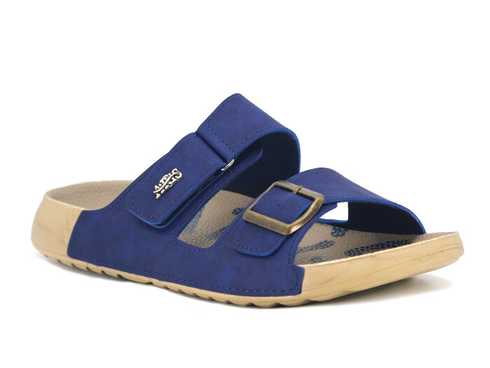 Aris Merdane 20054 Cırtlı Tokalı Monta Spor Taban Kutulu Günlük Terlik Lacivert 