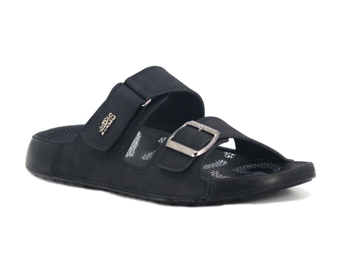 Aris Merdane 20054 Cırtlı Tokalı Monta Spor Taban Kutulu Günlük Terlik Siyah - Aris