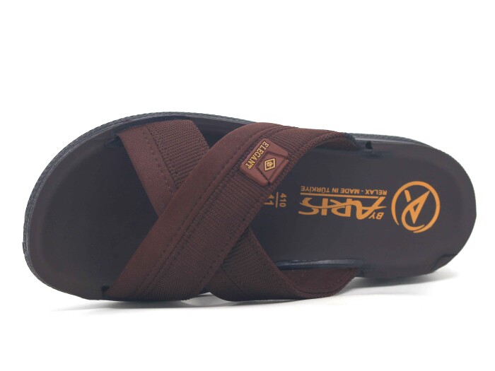 Aris Merdane 416 Çapraz Bantlı Poşetli Günlük Terlik Kahve - Aris (1)