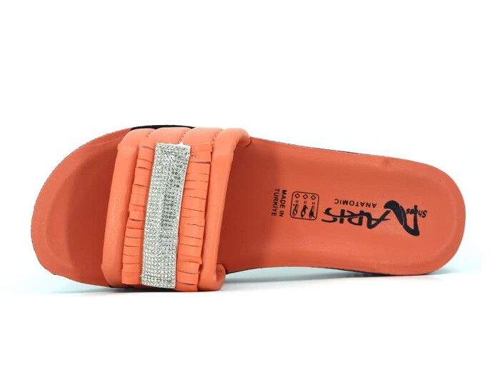 Aris Zenne 16500 Taşlı köşe Taban Günlük Terlik Somon - Aris (1)