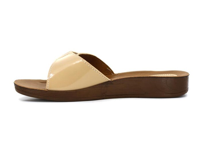 Aris Zenne 5051 Cırtlı Poşetli Günlük Terlik Camel Rugan - Aris (1)