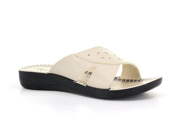 Aris Zenne 5154 Yapraklı Günlük Terlik Bej - Aris