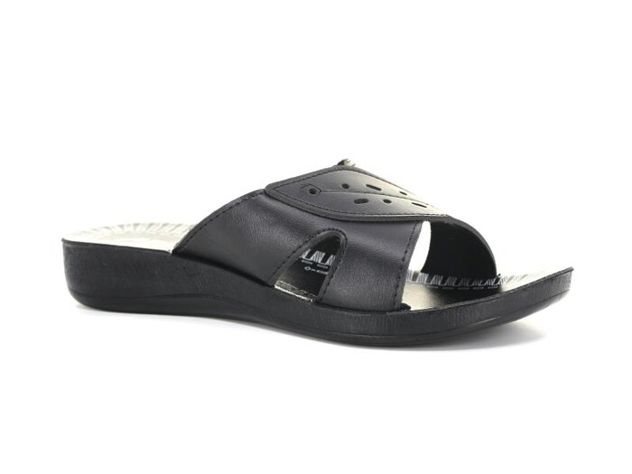 Aris Zenne 5154 Yapraklı Günlük Terlik Siyah - Aris