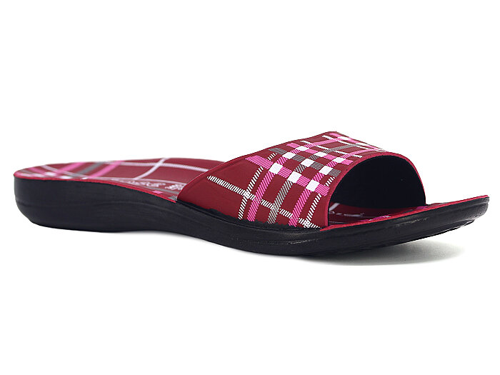 Aris Zenne 5212-E Relix Yeni Ekoseli Günlük Terlik Bordo - 1