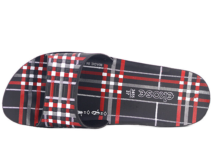 Aris Zenne 5212-E Relix Yeni Ekoseli Günlük Terlik Siyah - 2