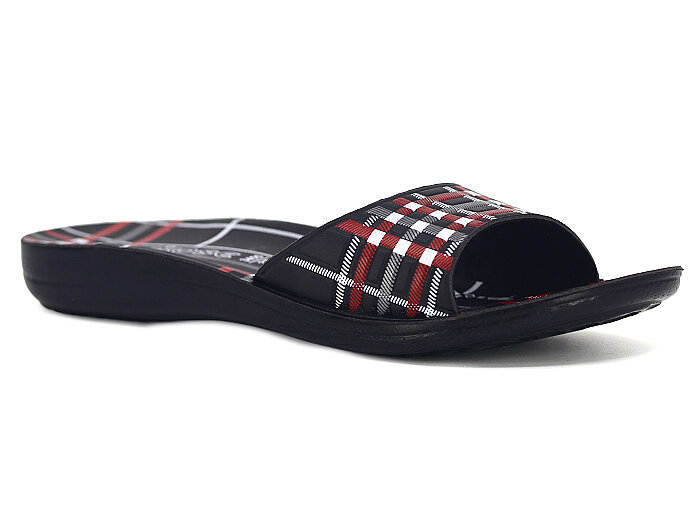 Aris Zenne 5212-E Relix Yeni Ekoseli Günlük Terlik Siyah - 1