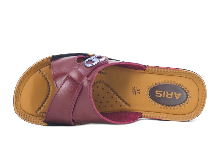 Aris Zenne 5755 CC Toka Günlük Terlik Bordo - 2