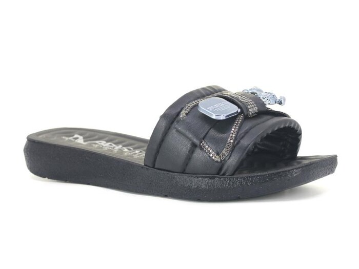 Aris Zenne 700 Pırlantalı Poşetli Günlük Terlik Siyah - Aris