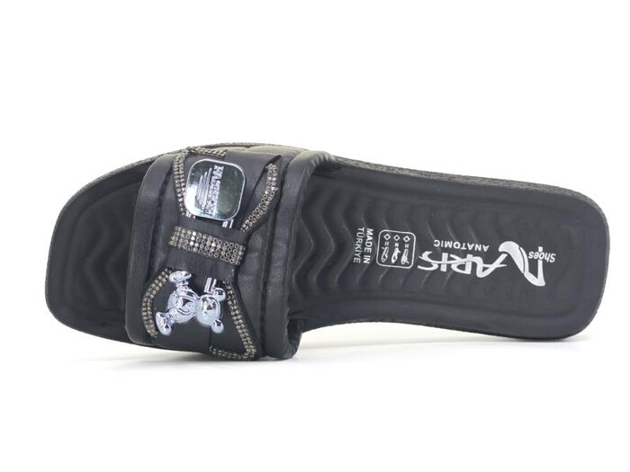 Aris Zenne 700 Pırlantalı Poşetli Günlük Terlik Siyah - Aris (1)