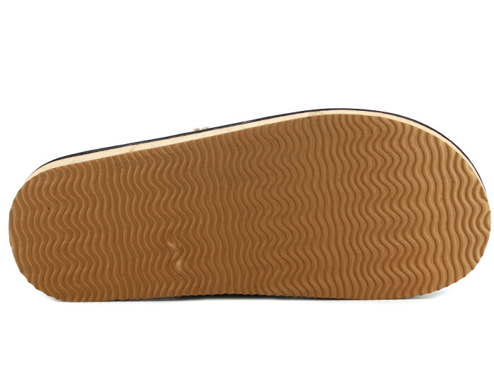 Auris Merdane Kürklü Deri Ev Terliği Kahve - 3