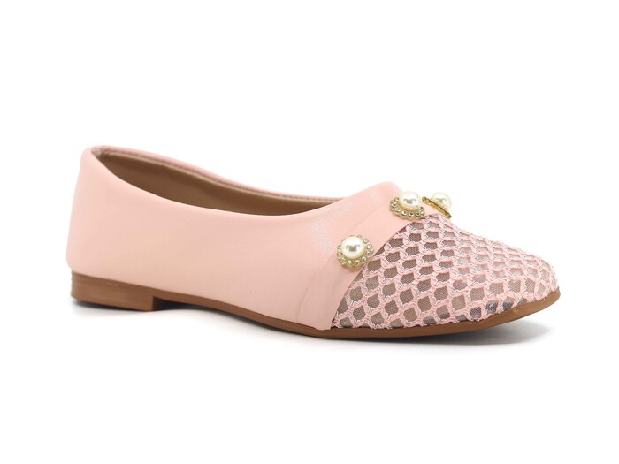 Arnas Zenne Taşlı Babet Ayakkabı Pudra - 1