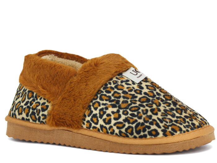 Auris Zenne UCC Ev Ayakkabısı Leopar Kahve - Auris
