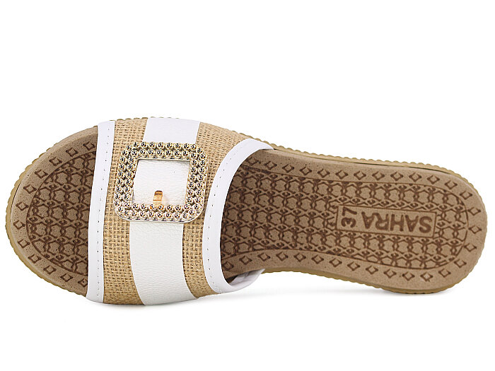 Arslan Zenne Tokalı Günlük Terlik Beyaz - 2