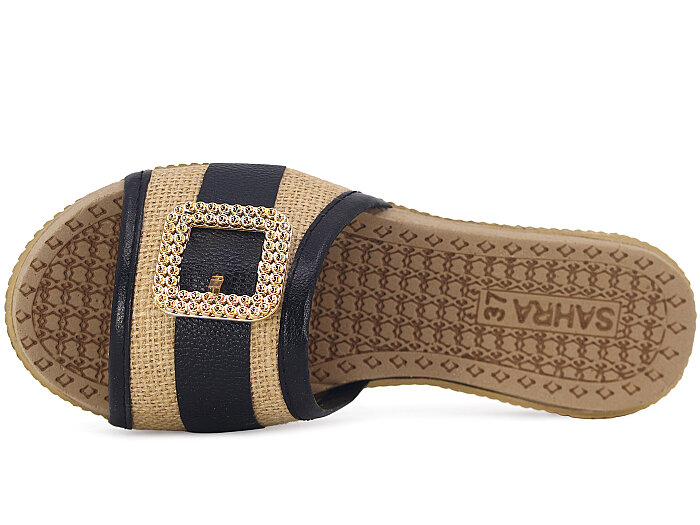 Arslan Zenne Tokalı Günlük Terlik Siyah - 2