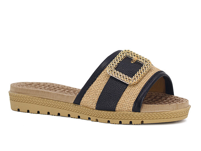 Arslan Zenne Tokalı Günlük Terlik Siyah - 1