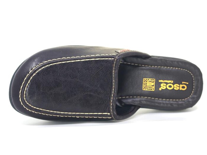 Asos Merdane AS001 Deri Kışlık Ev Terliği Kahve - 2