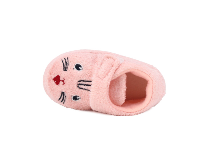 Auris Bebe B01 Kısa Cırtlı Panduf Kedili Pudra - Auris (1)