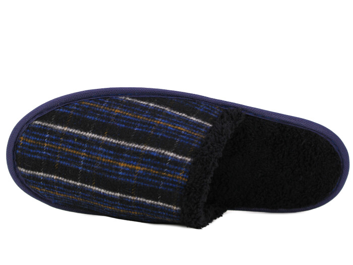 Auris Merdane İthal Lüx Çanak Terlik Ekose Mavi - Auris (1)