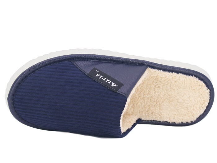 Auris Merdane SM Kadife Deri Ev Terliği Lacivert - Auris (1)