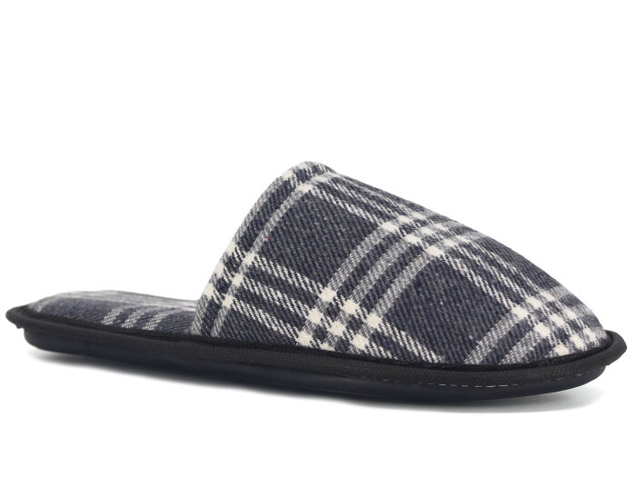 Auris Merdane On Çanak Terlik Ekose Gri - Auris