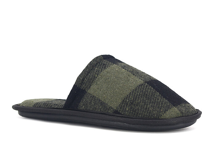 Auris Merdane On Çanak Terlik Kareli Haki - Auris