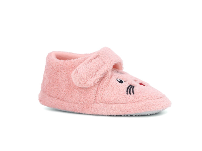 Auris Patik B01 Kısa Cırtlı Panduf Kedili Pembe - 1