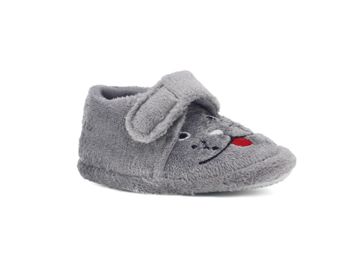 Auris Patik B01 Kısa Cırtlı Panduf Köpekli Gri 