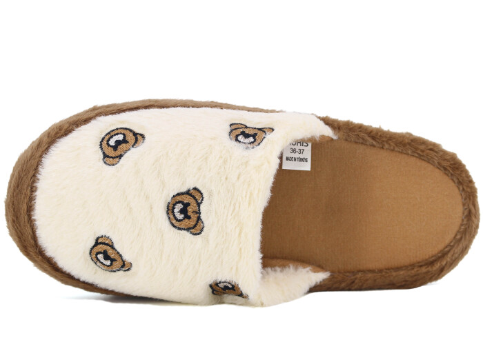 Auris Zenne 127 Ayıcıklı Kapalı Ev Terliği Kahve - Auris (1)